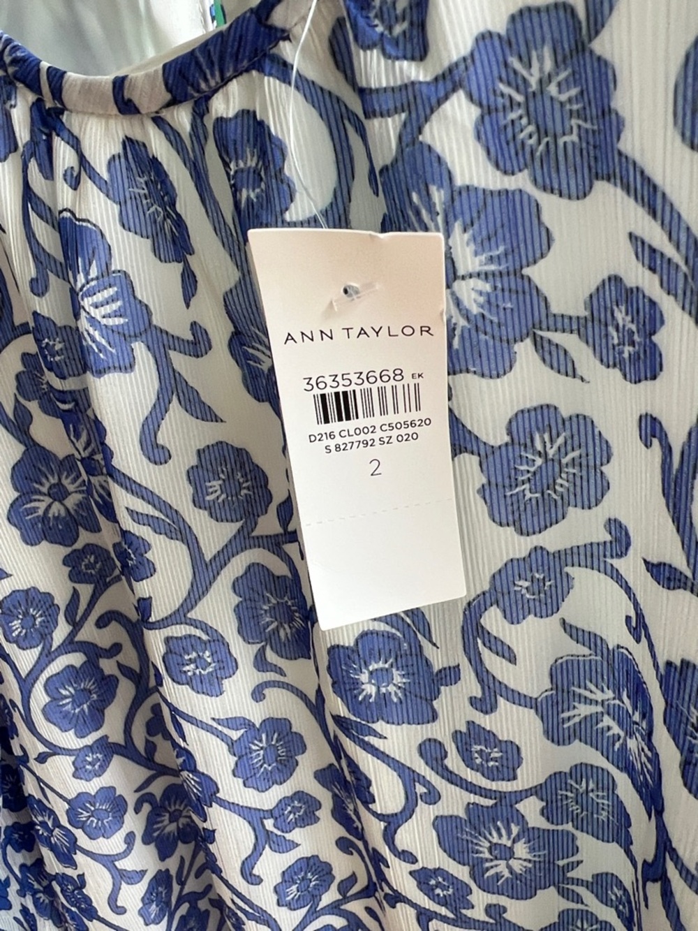 Ann Taylor White and Blue Floral Sheath Dress - Picture 5 of 5